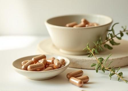 Stress relief adaptogenic herbs in capsule form